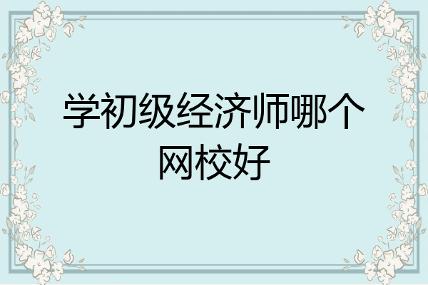 学初级经济师哪个网校好
