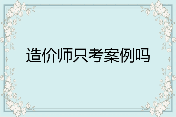 造价师只考案例吗
