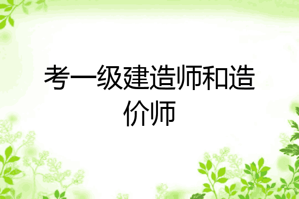 考一级建造师和造价师