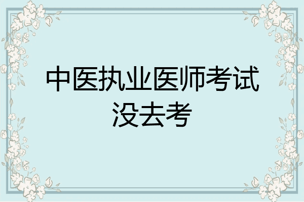 中医执业医师考试没去考