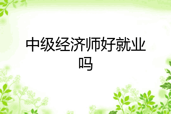 中级经济师好就业吗
