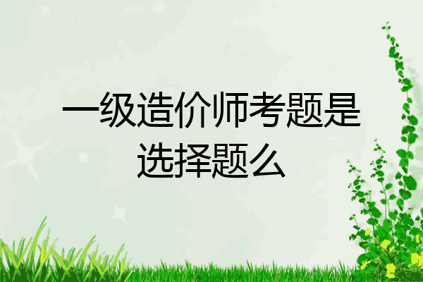 一级造价师考题是选择题么