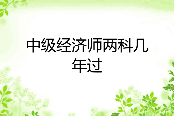 中级经济师两科几年过