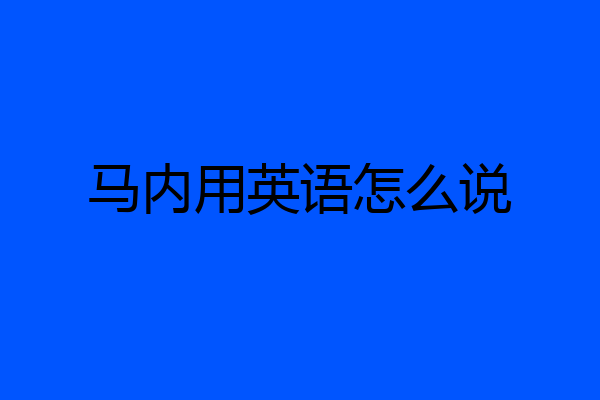 马内用英语怎么说