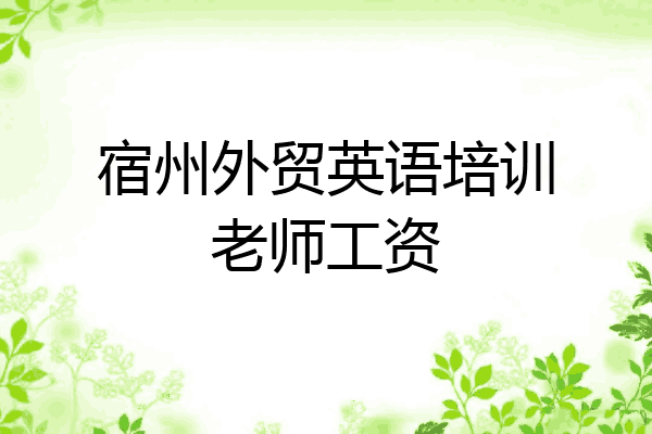 宿州外贸英语培训老师工资