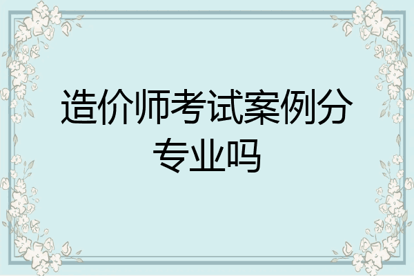 造价师考试案例分专业吗