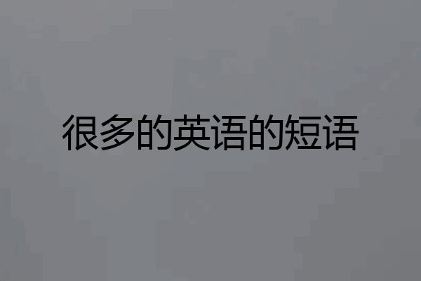 很多的英语的短语
