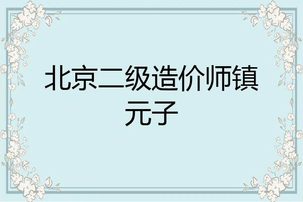 北京二级造价师镇元子