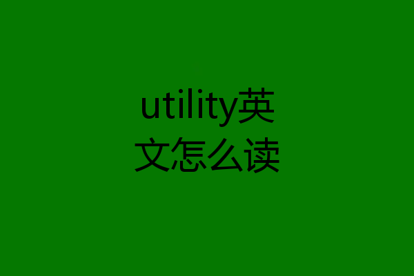 utility英文怎么读