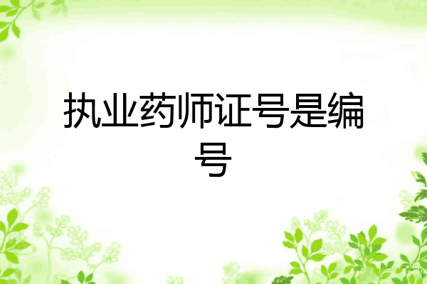 执业药师证号是编号