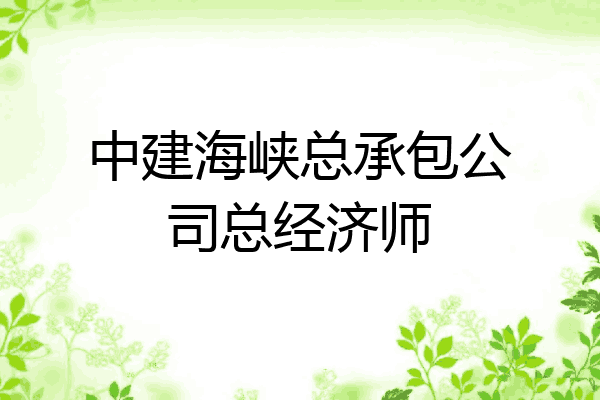 中建海峡总承包公司总经济师