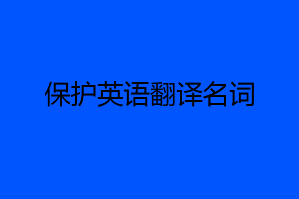 保护英语翻译名词