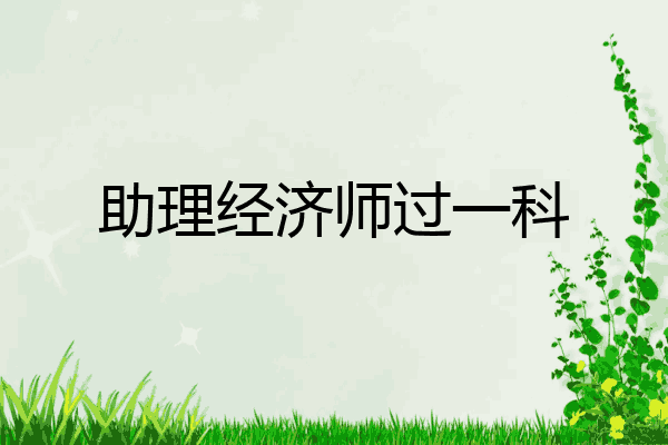 助理经济师过一科