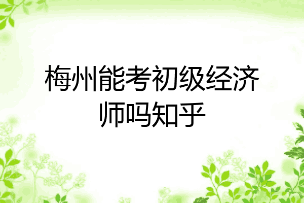 梅州能考初级经济师吗知乎