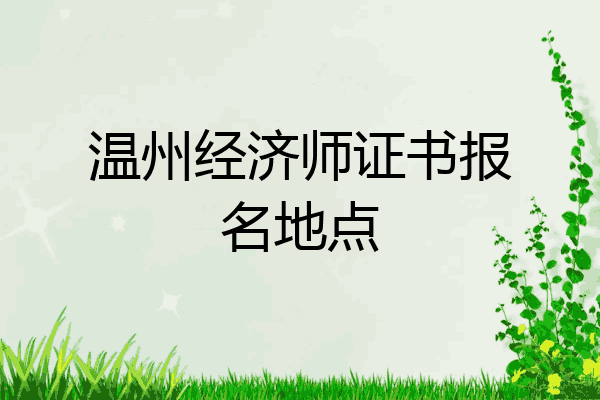 温州经济师证书报名地点