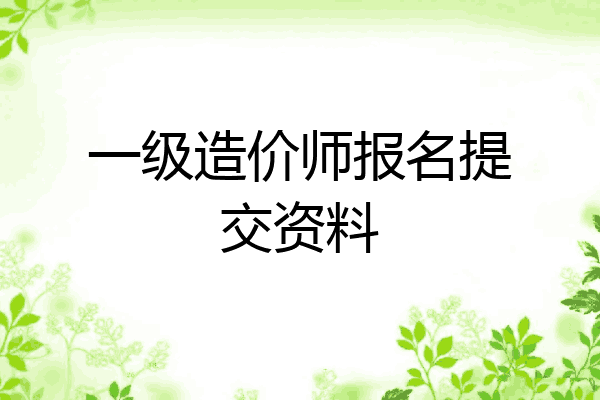 一级造价师报名提交资料