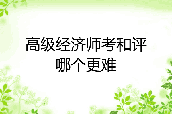 高级经济师考和评哪个更难