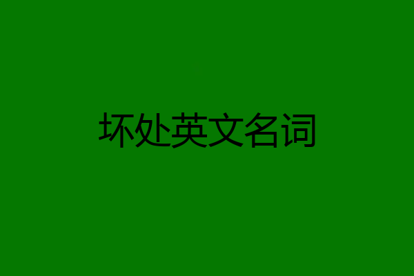 坏处英文名词