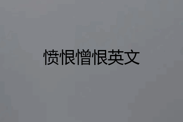 愤恨憎恨英文