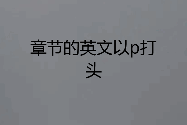 章节的英文以p打头