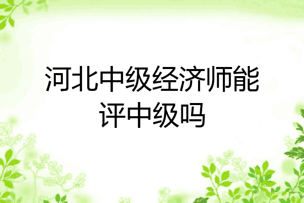 河北中级经济师能评中级吗