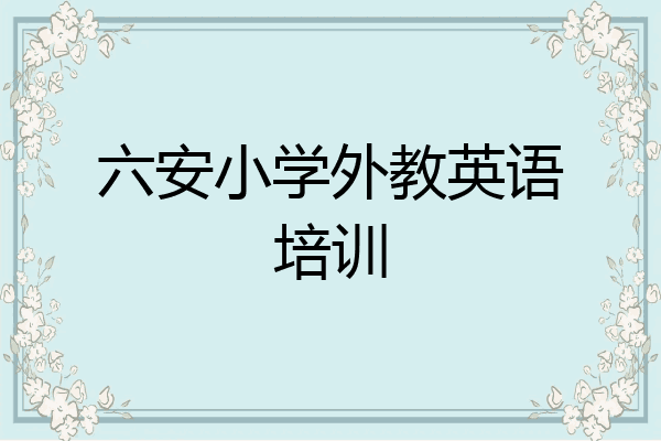 六安小学外教英语培训