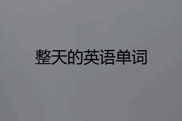 整天的英语单词