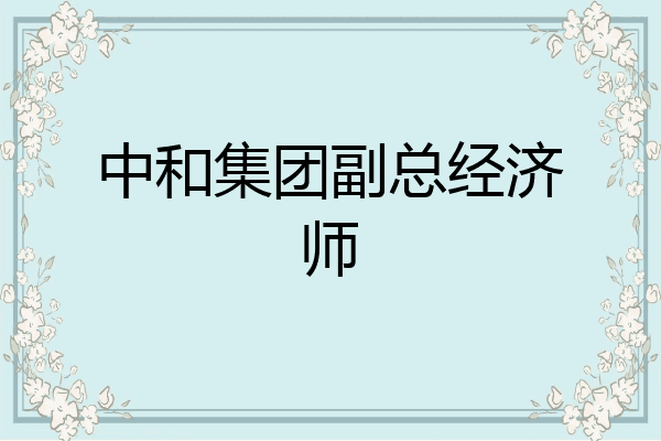 中和集团副总经济师