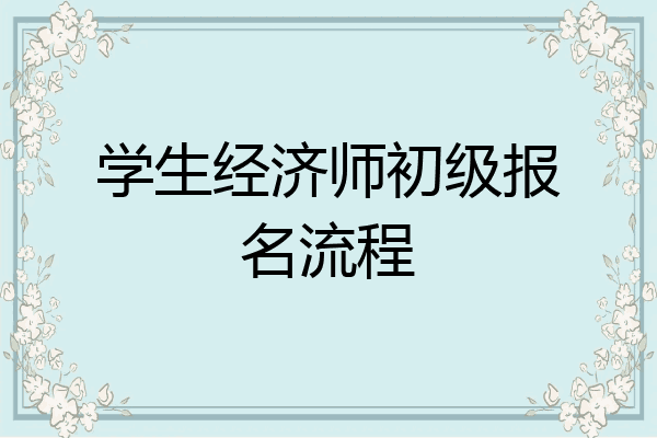 学生经济师初级报名流程