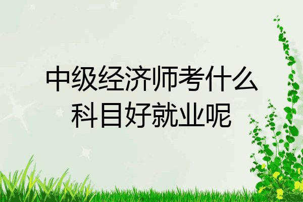 中级经济师考什么科目好就业呢