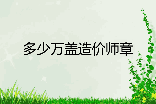 多少万盖造价师章
