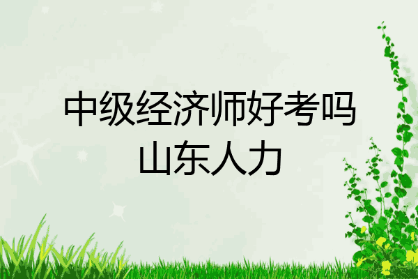 中级经济师好考吗山东人力