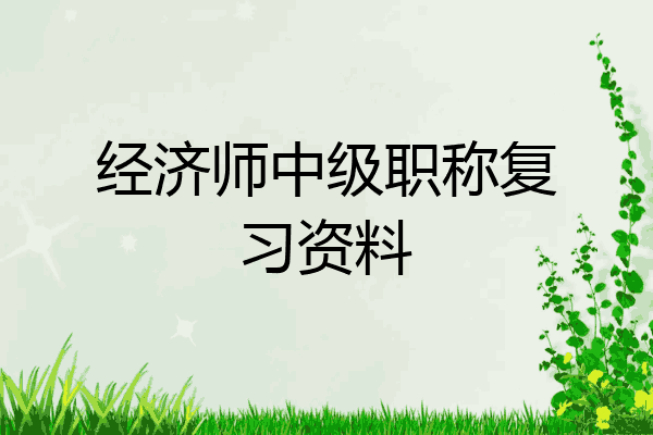 经济师中级职称复习资料