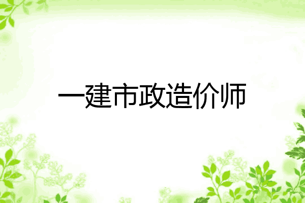 一建市政造价师