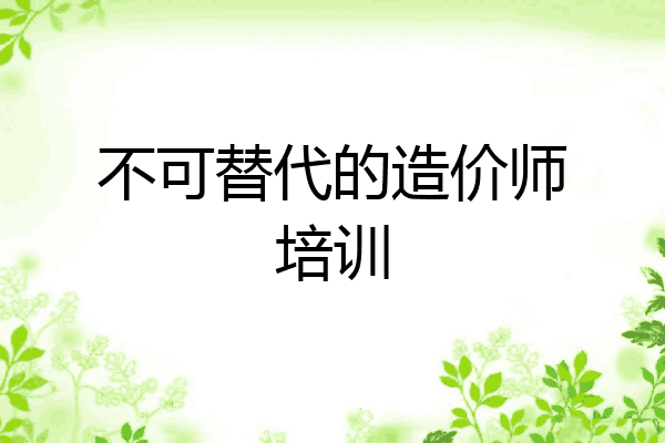 不可替代的造价师培训
