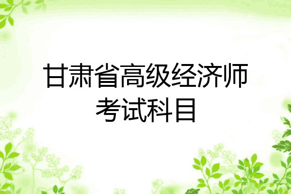 甘肃省高级经济师考试科目