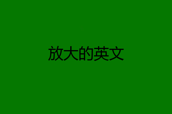 放大的英文