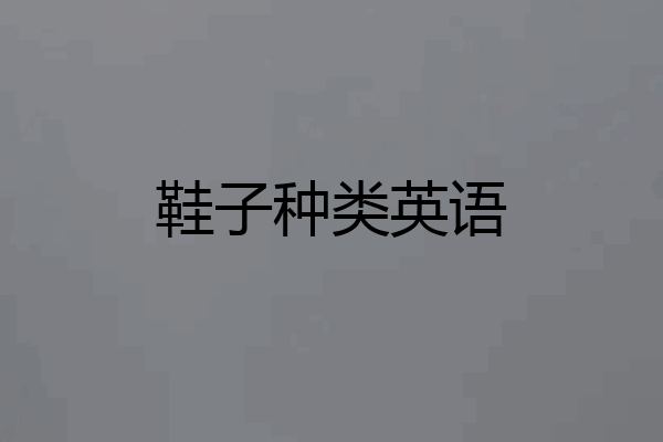 鞋子种类英语
