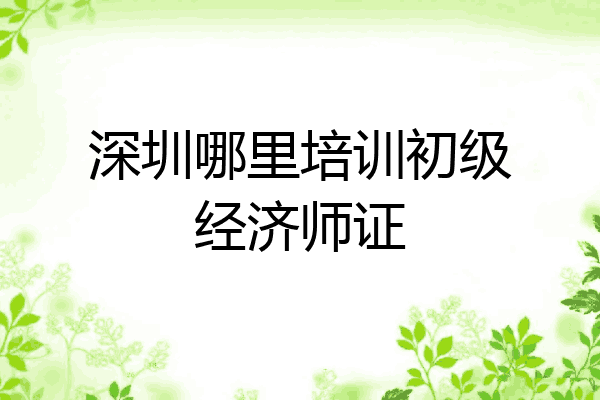 深圳哪里培训初级经济师证