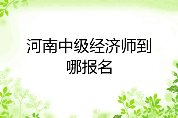 河南中级经济师到哪报名