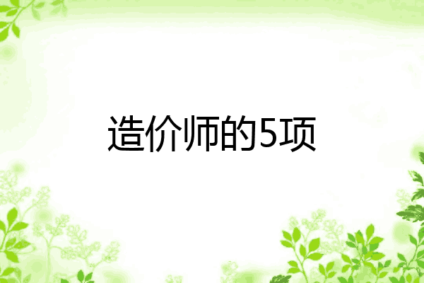造价师的5项