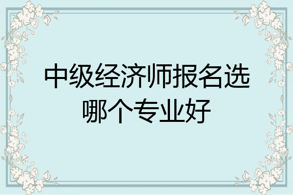 中级经济师报名选哪个专业好