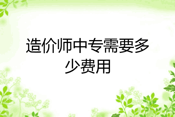 造价师中专需要多少费用