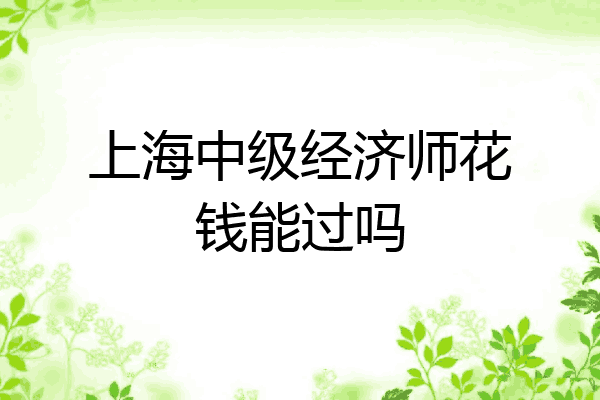 上海中级经济师花钱能过吗