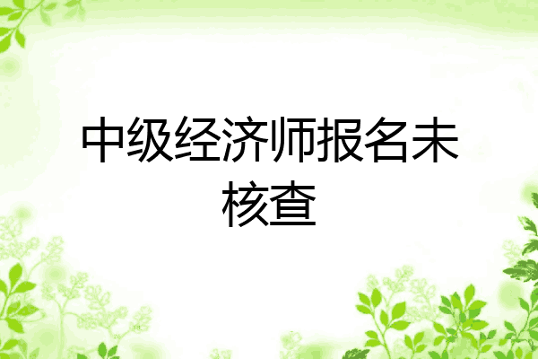 中级经济师报名未核查