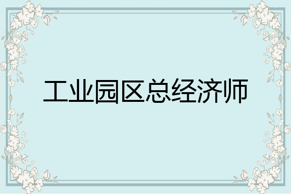 工业园区总经济师