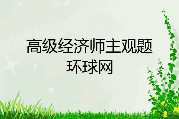 高级经济师主观题环球网