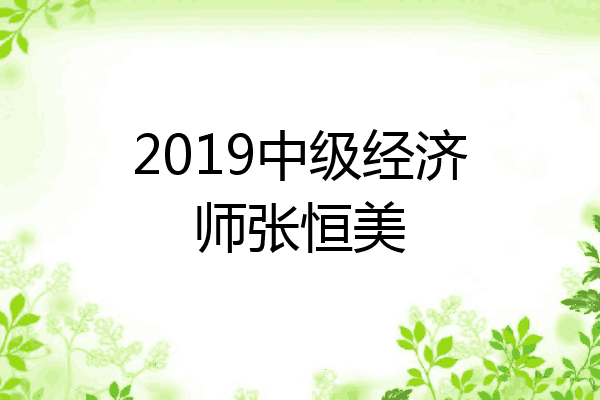 2019中级经济师张恒美