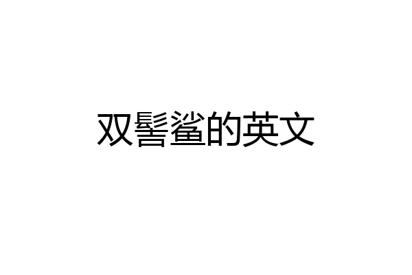 双髻鲨的英文