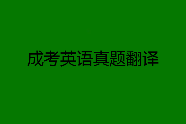 成考英语真题翻译